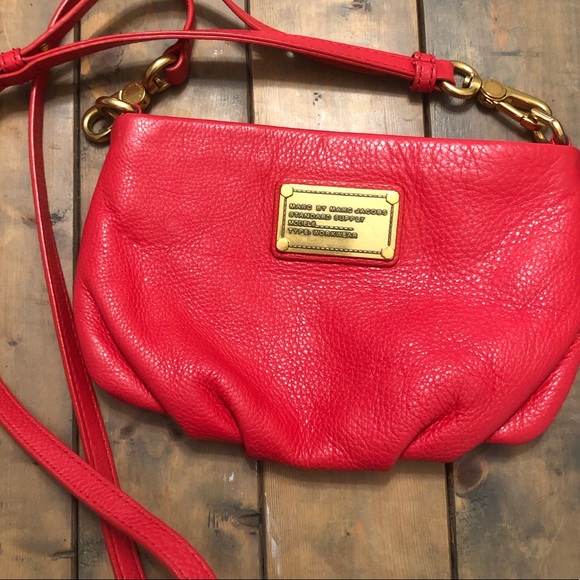 Marc by Marc Jacobs Red Leather Classic Q Wristlet Clutch